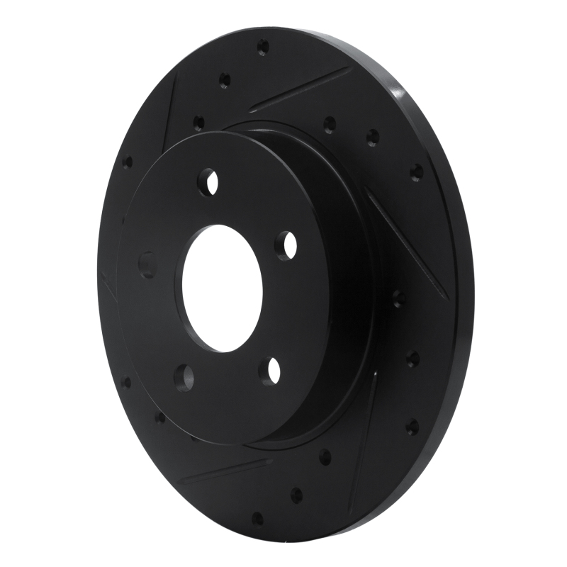 Chevrolet Malibu Brake Rotor (1) - Rear Left - R1 Concepts - Drilled & Slotted - Black - `04-`12